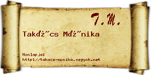 Takács Mónika névjegykártya